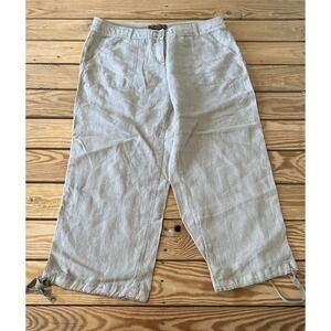 Tommy Bahama Aubrey Fit Linen Crop Pants Size 8 Women’s Beige